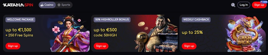 Bonuses & Promotions at KatanaSpin